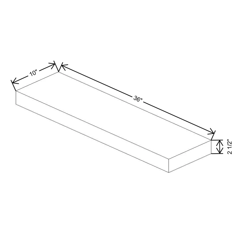 Fabuwood Allure Galaxy Nickel Walnut Floating Shelf 36"W X 10"D X 2.5"T with LED